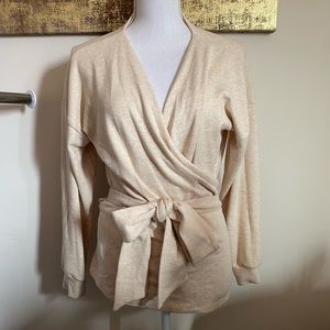 Wrap sweater, mid weight, in like new condition